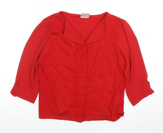Womens UK Size 14 Minuet Red Cardigan Jumper