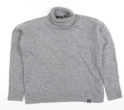 Superdry Womens Grey Wool Roll Neck Jumper Size 8