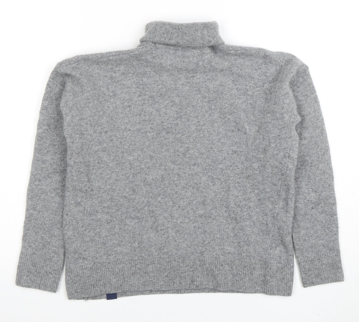 Superdry Womens Grey Wool Roll Neck Jumper Size 8