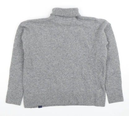 Superdry Womens Grey Wool Roll Neck Jumper Size 8