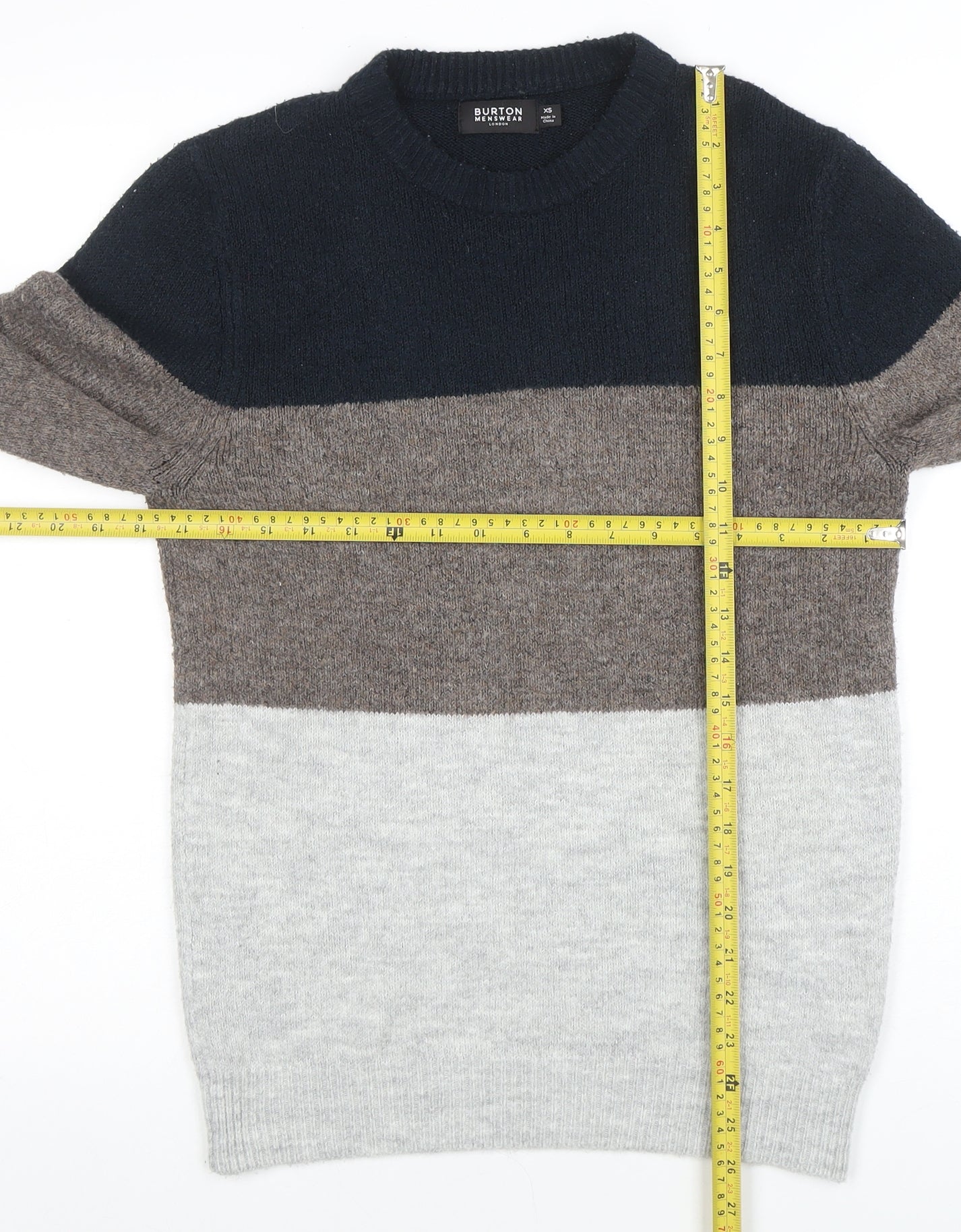 Burton Menswear London Men's Multicoloured XS Crew Neck Pullover Jumper