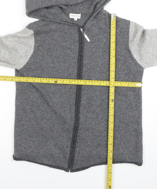 American Apparel & More Grey Wool Full Zip Hooded Women's M Jumper