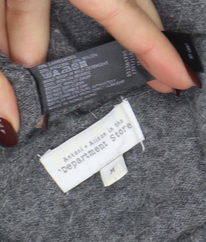 American Apparel & More Grey Wool Full Zip Hooded Women's M Jumper