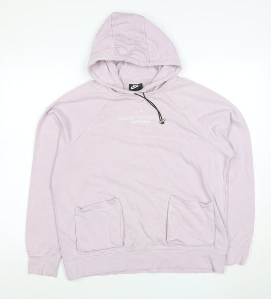 Womens UK Size M Nike Pink Pullover Hoodie