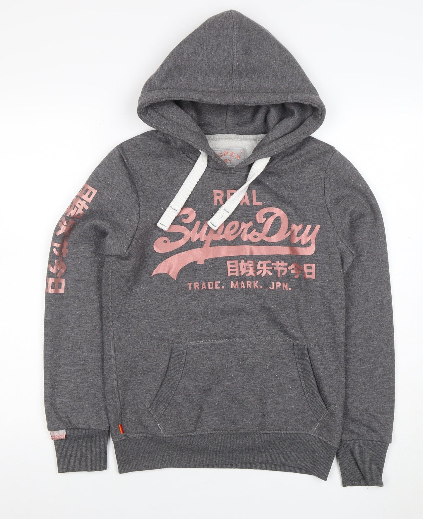 Womens UK Size XS Superdry Grey Pullover Hoodie