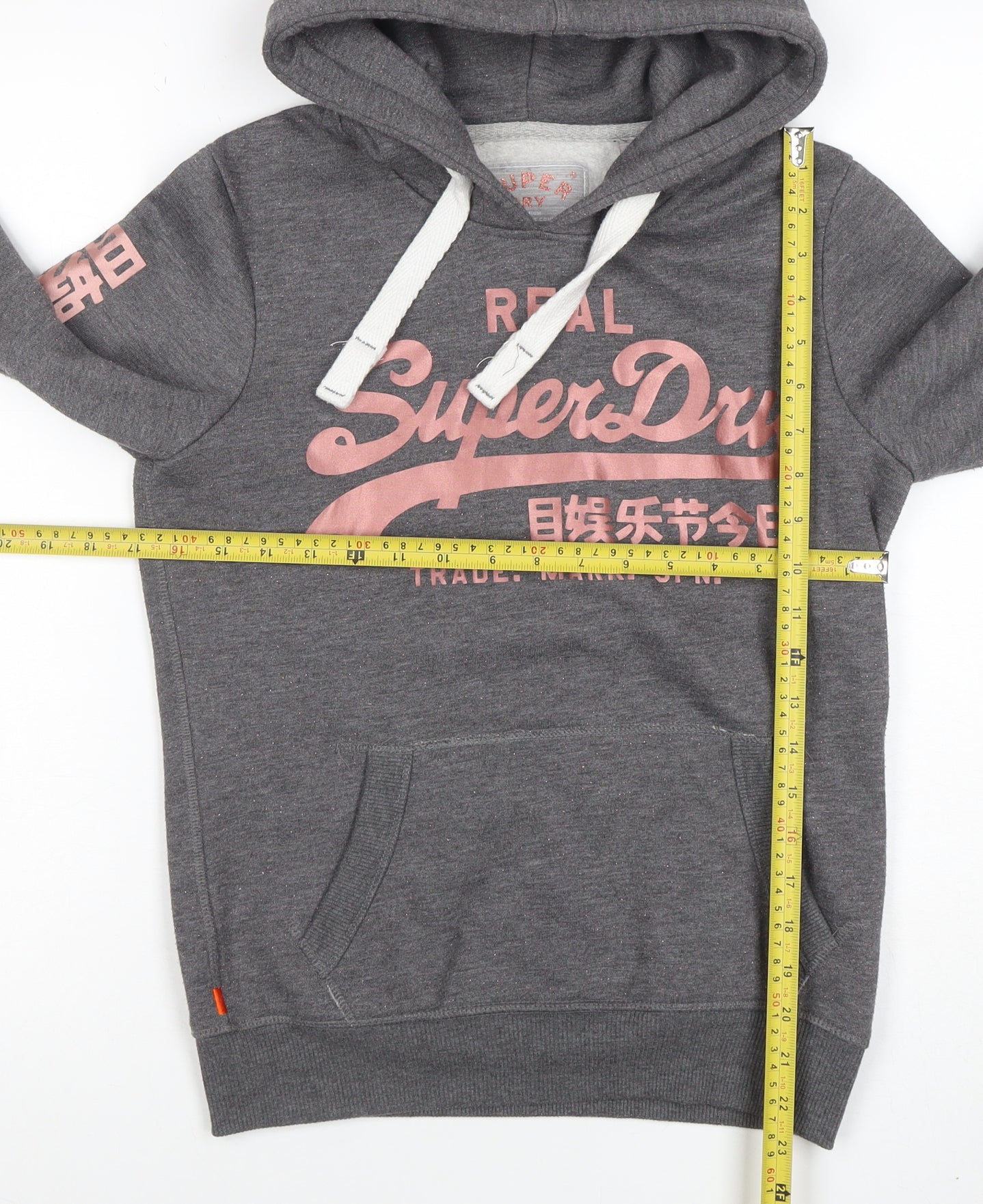 Womens UK Size XS Superdry Grey Pullover Hoodie