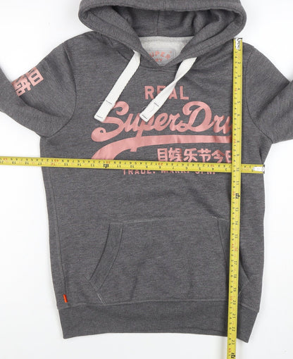 Womens UK Size XS Superdry Grey Pullover Hoodie