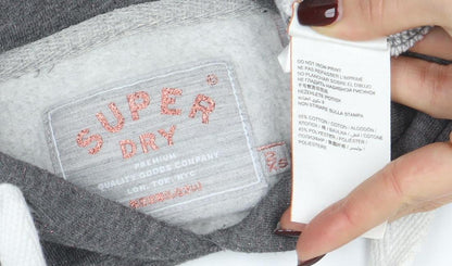 Womens UK Size XS Superdry Grey Pullover Hoodie