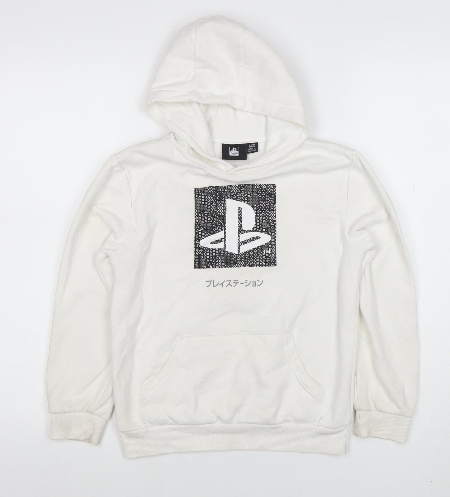 Boys UK Size 8-9 Years PlayStation White Pullover Hoodie