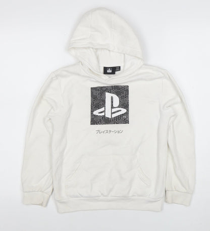Boys UK Size 8-9 Years PlayStation White Pullover Hoodie