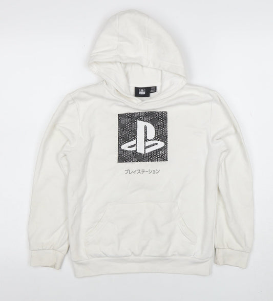 Boys UK Size 8-9 Years PlayStation White Pullover Hoodie