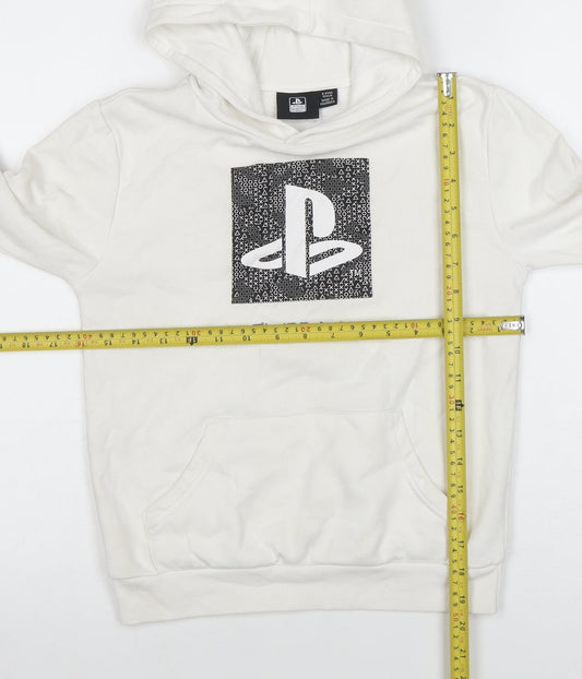 Boys UK Size 8-9 Years PlayStation White Pullover Hoodie
