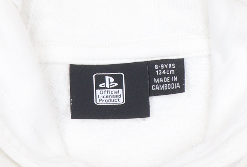 Boys UK Size 8-9 Years PlayStation White Pullover Hoodie