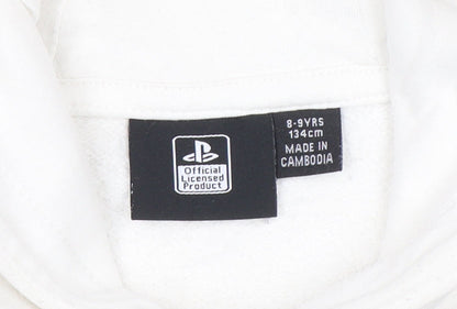 Boys UK Size 8-9 Years PlayStation White Pullover Hoodie