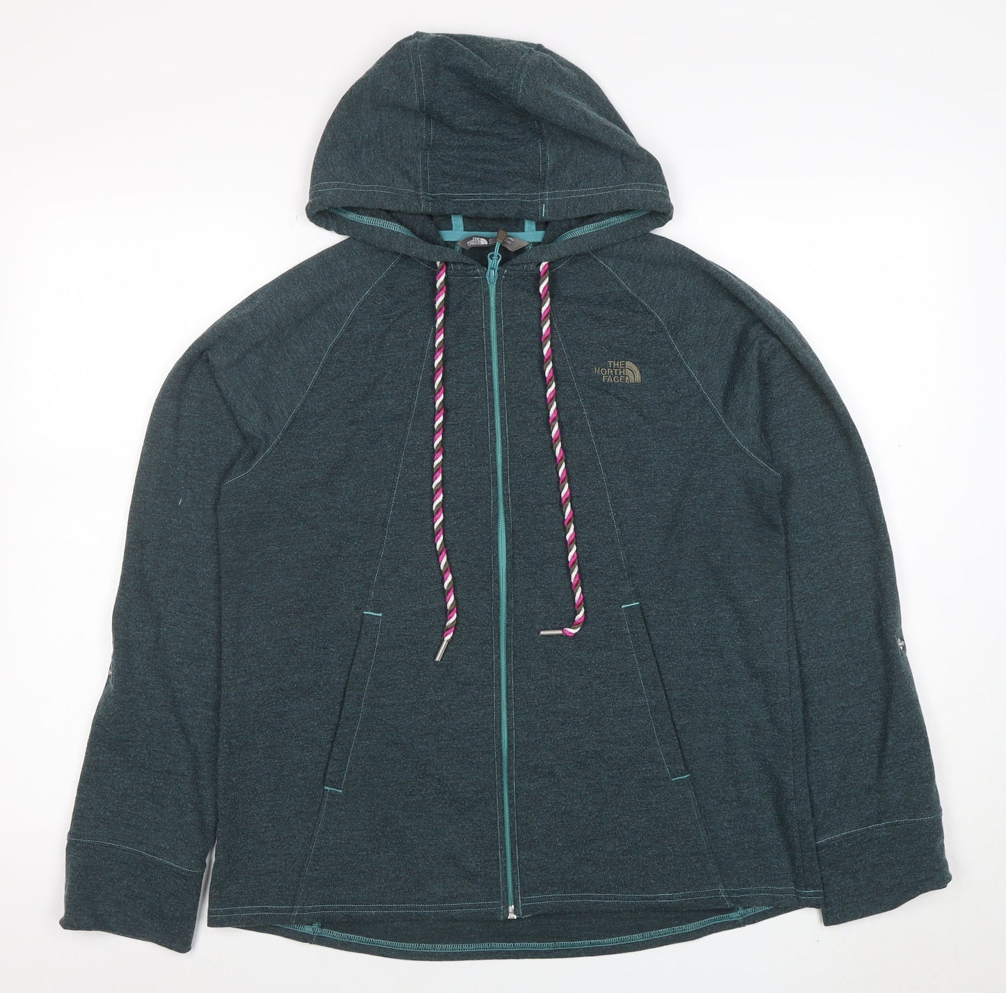 Womens UK Size M The North Face Blue Full Zip Hoodie