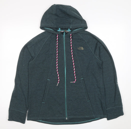 Womens UK Size M The North Face Blue Full Zip Hoodie