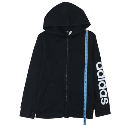 Womens UK Size XL Adidas Black Full Zip Hoodie