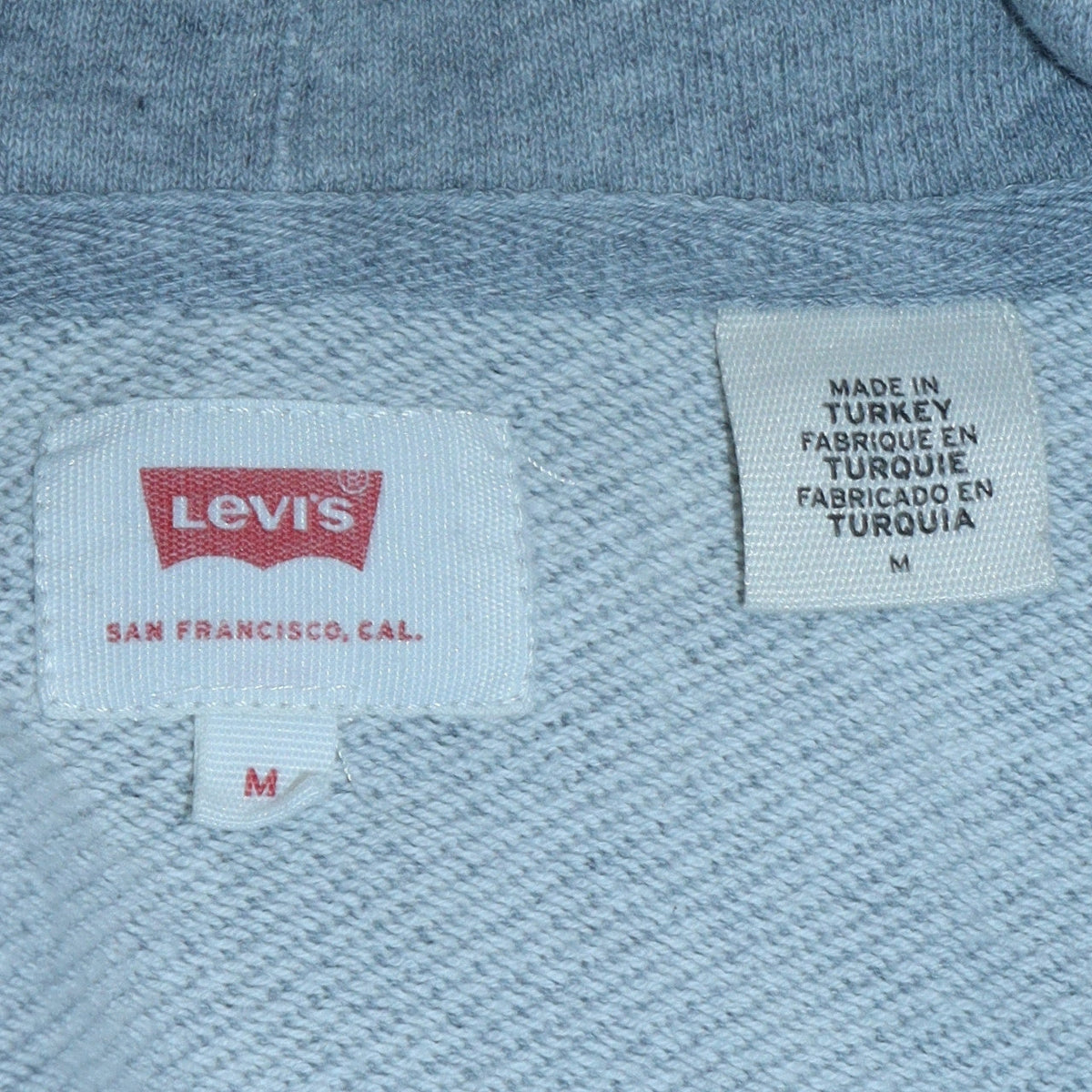 Mens UK Size M Levi's Grey Pullover Hoodie
