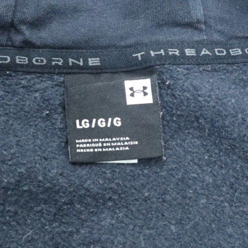 Mens UK Size L Under Armour Blue Pullover Hoodie