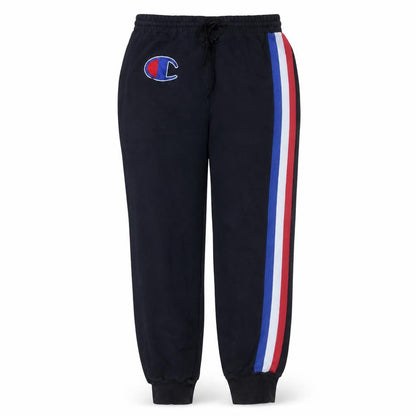Champion Womens Black Jogger Sweatpants Size 14 Logo Stripe