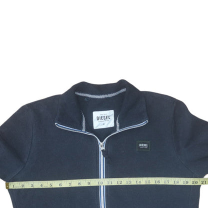 Mens UK Size S Diesel Black Full Zip Sweatshirt