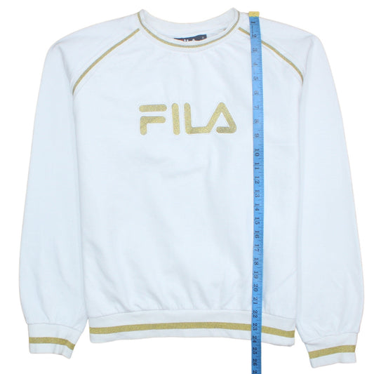 Womens UK Size XL Fila White Pullover Sweatshirt
