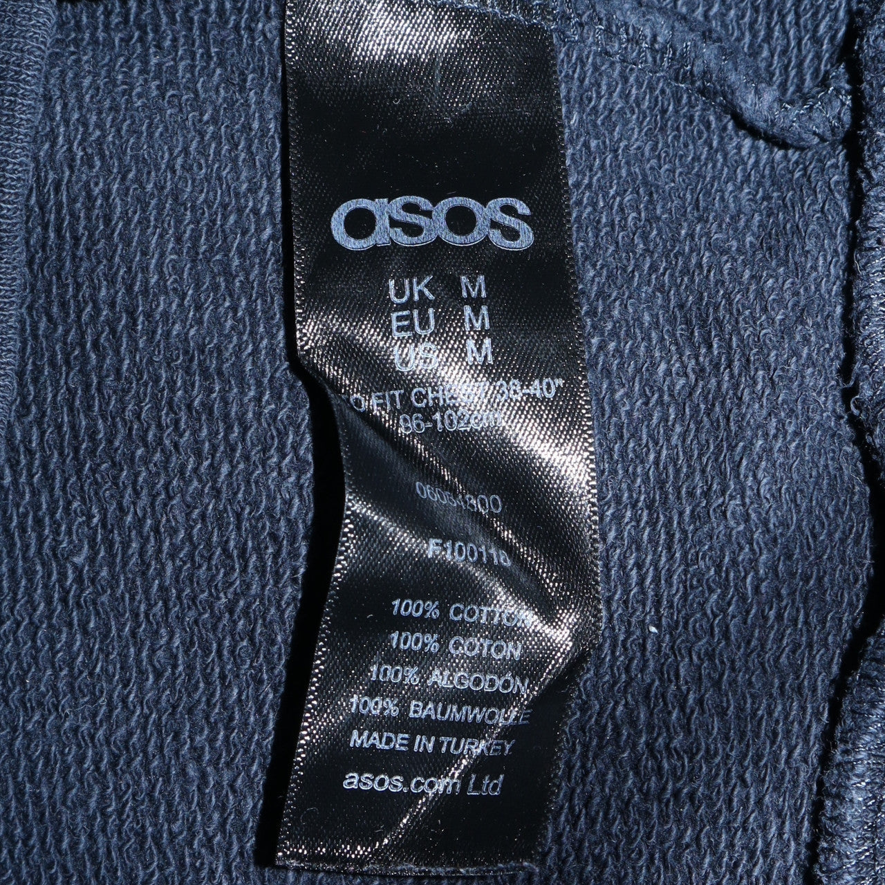Mens UK Size M ASOS Blue Pullover Sweatshirt