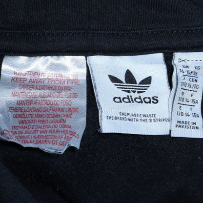 Adidas Girls Black Pullover Hoodie 15-16 Years Hooded Fleece Logo Sweatshirt