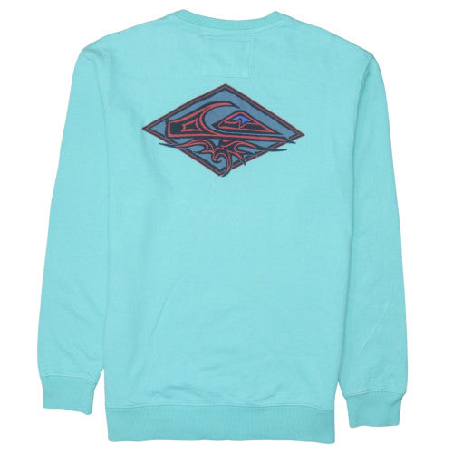Mens UK Size M Quiksilver Blue Pullover Sweatshirt
