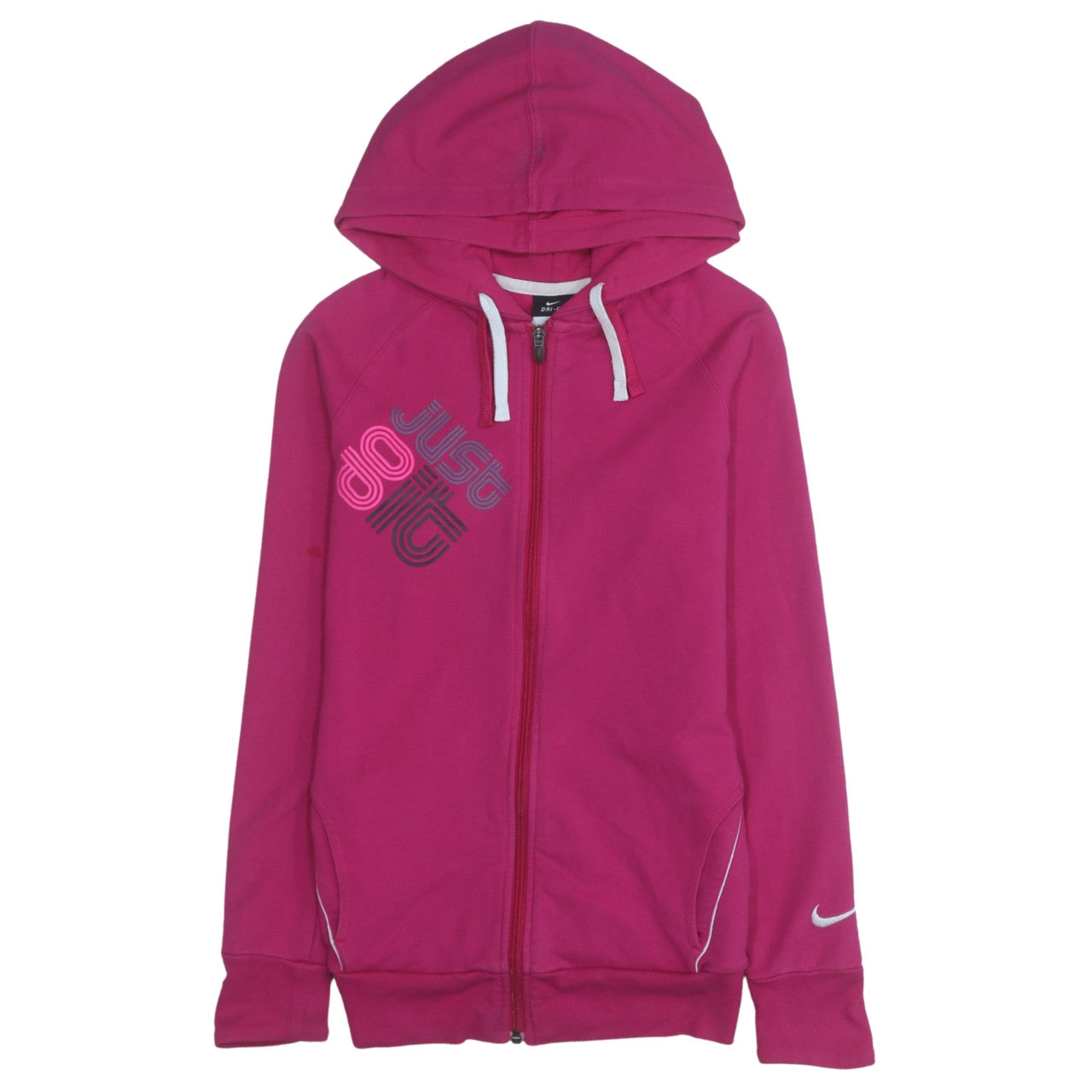 Womens UK Size S Nike Pink Full Zip Hoodie