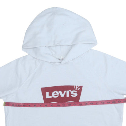 Mens UK Size M Levi's White Pullover Hoodie