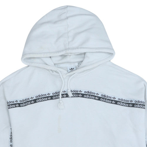 Womens UK Size 10 Adidas White Pullover Hoodie