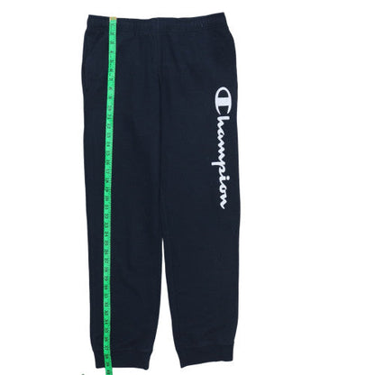 Champion Men's Black Fleece Sweatpants M Regular Fit Logo Athletic Trousers
