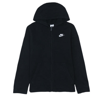 Nike Boys Black Full Zip Hoodie XL (158-170cm) Fleece Lined Sweatshirt