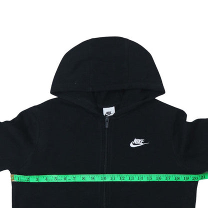 Nike Boys Black Full Zip Hoodie XL (158-170cm) Fleece Lined Sweatshirt