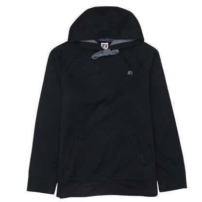 Mens UK Size M Russell Black Pullover Hoodie