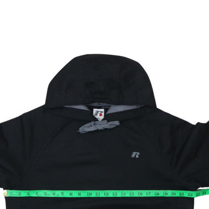 Mens UK Size M Russell Black Pullover Hoodie