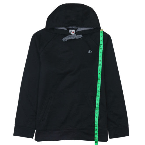 Mens UK Size M Russell Black Pullover Hoodie