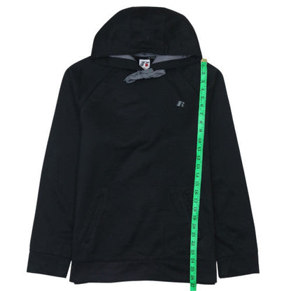 Mens UK Size M Russell Black Pullover Hoodie