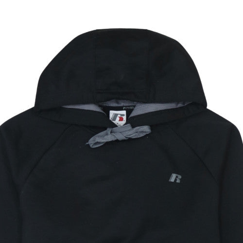 Mens UK Size M Russell Black Pullover Hoodie