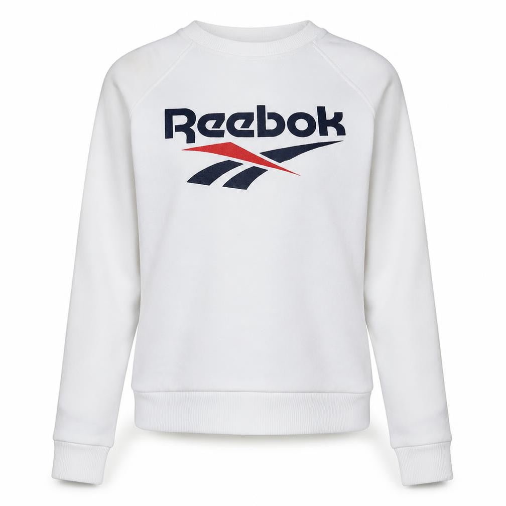 Womens UK Size M Reebok White Pullover Sweatshirt