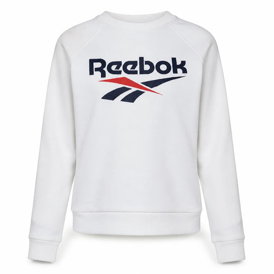 Womens UK Size M Reebok White Pullover Sweatshirt