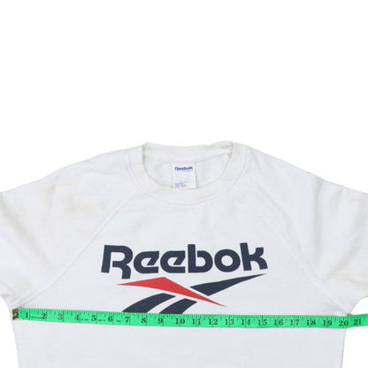 Womens UK Size M Reebok White Pullover Sweatshirt