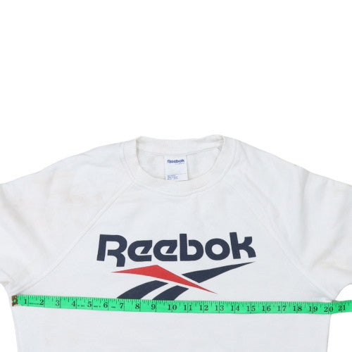 Womens UK Size M Reebok White Pullover Sweatshirt