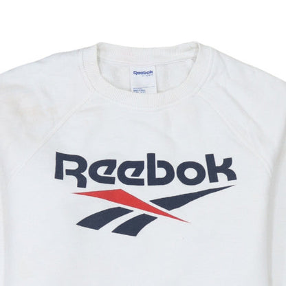 Womens UK Size M Reebok White Pullover Sweatshirt
