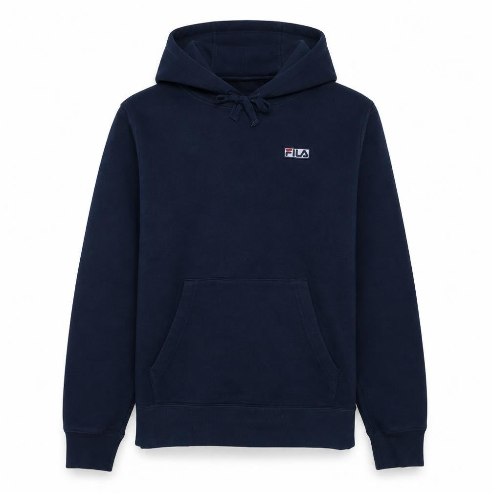 Fila Men's Blue Pullover Hoodie M Logo Fleece Sweatshirt
