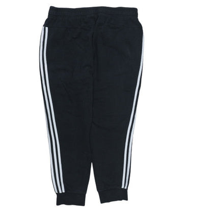 Adidas Women’s Black XL Jogger Sweatpants with White Stripes