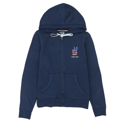 Mens UK Size M Tommy Jeans Blue Full Zip Hoodie