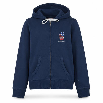 Mens UK Size M Tommy Jeans Blue Full Zip Hoodie