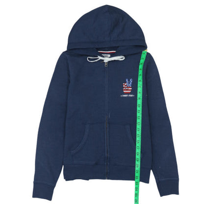 Mens UK Size M Tommy Jeans Blue Full Zip Hoodie